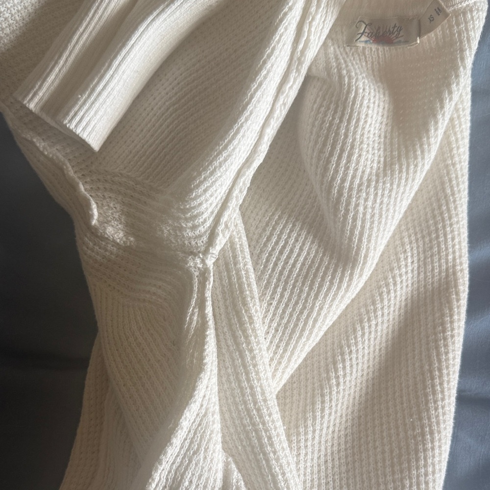 Faherty Ivory Crew Neck Sweater - Picture 3 of 4